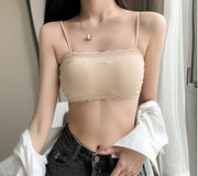ハーフトップブラ ノンワイヤーブラ レディース 女性 婦人服 下着 インナー ブラジャー カップ付き パッド付 3段ホック リブ生地 フリル おしゃれ かわいい キュート ガーリー 無地 単色 白 ピンク 灰 黒 ベージュ