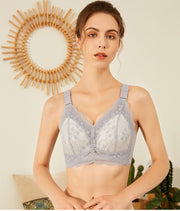 ブラジャー ノンワイヤー フルカップ レディース 女性用 インナー 下着 ランジェリー レース フラワー 脇高 背中ホック 可愛い おしゃれ 上品 婦人用