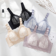 ブラジャー ノンワイヤー フルカップ レディース 女性用 インナー 下着 ランジェリー レース フラワー 脇高 背中ホック 可愛い おしゃれ 上品 婦人用