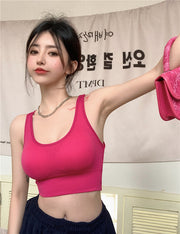 ブラトップ カップ付き レディース インナー スポーツブラ キャミソール ハーフキャミ ノンワイヤー ブラジャー ハーフトップブラ 下着 肌着 背中見せ クロス おしゃれ かわいい シンプル 無地