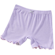 ペチパンツ オーバーパンツ タップパンツ 女の子 キッズ 子供用 ジュニア インナーボトムス 無地 メロウフリル リボン チラ見え防止 安全ショーツ 下着 肌着 定番 シンプル 可愛い 透け防止 部屋着 ガールズ 女児
