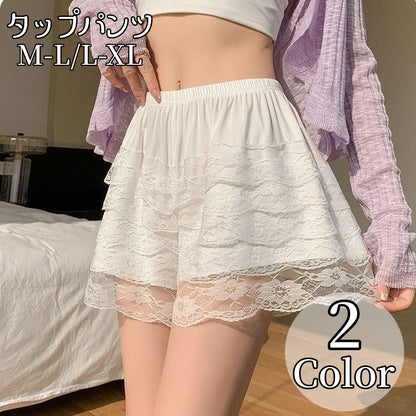 ペチパンツ レースペチコートパンツ レディース 女性用 インナーパンツ 3分丈 商品画像