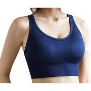 ブラジャー スポーツブラ ハーフトップ ヨガブラ バッククロス レディース 女性 おしゃれ シンプル 幅広アンダー ノンワイヤー フィットネス 4段ホック ジム パッド インナー 下着 単色 無地
