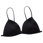 三角ブラ ブラジャー 単品 無地 黒 ベージュ レディース インナー ノンワイヤーブラ 細ストラップ セクシー シンプル おしゃれ 女子力アップ 婦人用 女性用 肌色