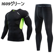 コンプレッションウェア 上下セット メンズ 長袖 レギンス スパッツ ロング丈 10分丈 スポーツタイツ スポーツ用 男性 トップス ボトムス ストレッチ ランニング サイクリング フィットネス トレーニング