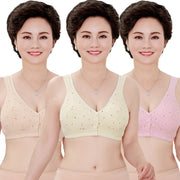 ハーフトップブラ ノンワイヤーブラ ブラジャー 単品 レディース 女性下着 インナー 小花柄 フラワー 可愛い シンプル 前開き フロントボタン おしゃれ ナイトブラ ホックなし Cカップ 婦人