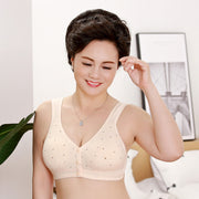 ハーフトップブラ ノンワイヤーブラ ブラジャー 単品 レディース 女性下着 インナー 小花柄 フラワー 可愛い シンプル 前開き フロントボタン おしゃれ ナイトブラ ホックなし Cカップ 婦人