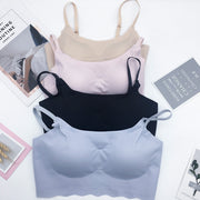 ノンワイヤーブラ スポーツブラ ブラジャー レディース 女性 インナー カップ付き パット付き ワイヤーレス シームレス 薄手 無地 単色 シンプル 普段使い スポーツ 運動 ヨガ ストレスフリー 婦人用