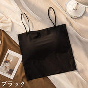 ブラトップ ハーフキャミ ハーフトップ レディース 女性 インナー キャミソール カップ付き ブラジャー 下着 肌着 ショート丈 無地 単色 シンプル 黒 白