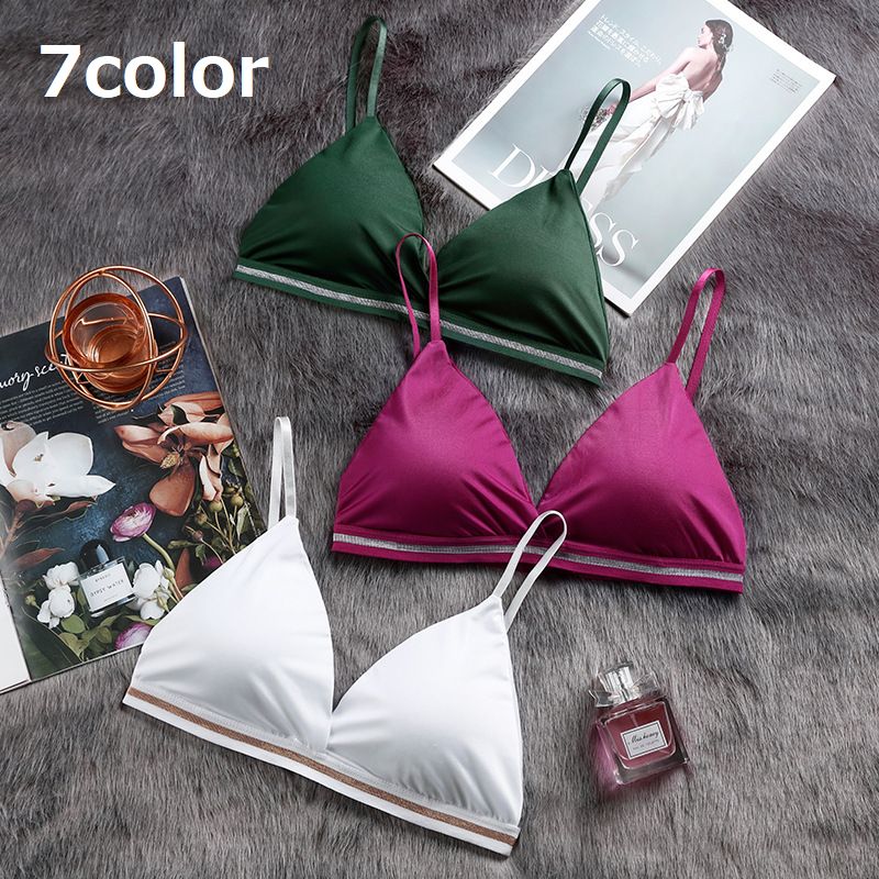 三角ブラ ノンワイヤーブラ ブラジャー レディース 女性 インナー 下着 カップ付き ライン ホワイト ブラック ベージュ シンプル かわいい 婦人 普段使い デイリー 白 黒
