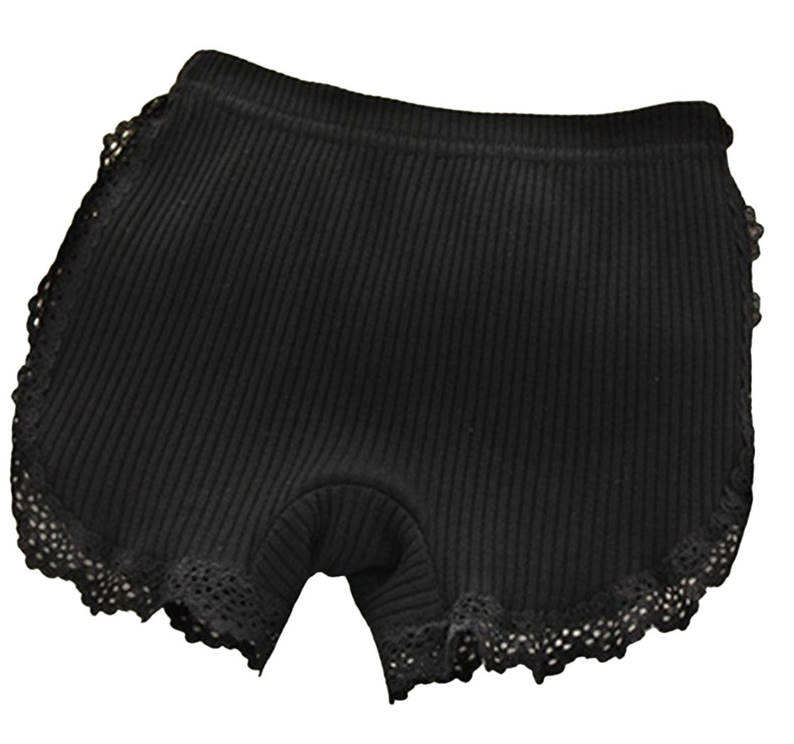 オーバーパンツ ペチパンツ インナー キッズ 1分丈 リブ ブラック バリエーション画像
