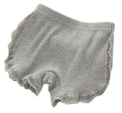オーバーパンツ ペチパンツ インナー キッズ 1分丈 リブ グレー バリエーション画像