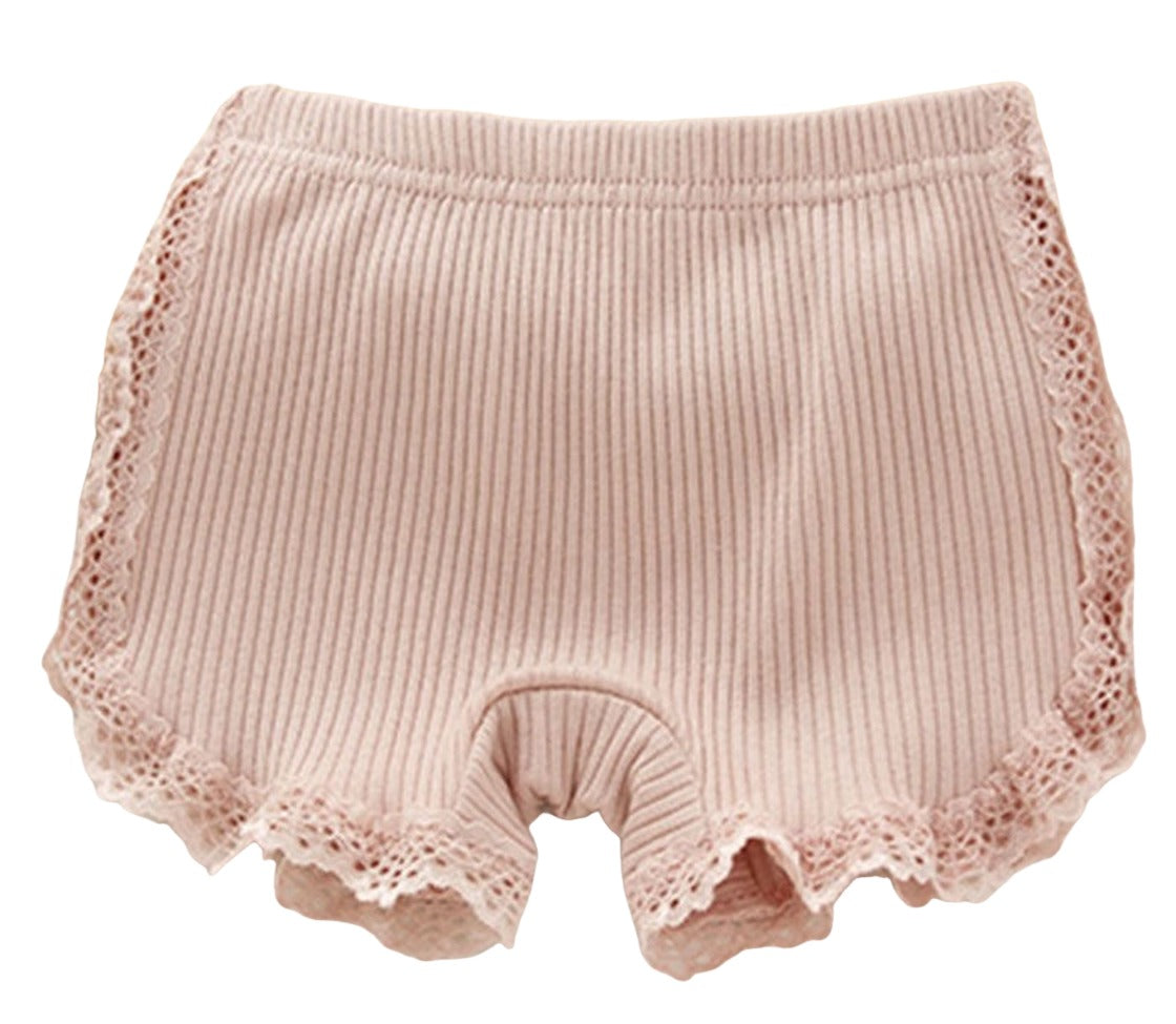 オーバーパンツ ペチパンツ インナー キッズ 1分丈 リブ ピンク バリエーション画像