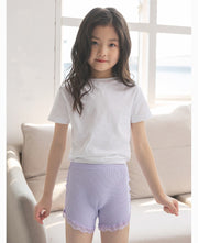 オーバーパンツ ペチパンツ インナー キッズ 1分丈 リブ レース 女の子 女児 シンプル パンツ ペチコート 安全パンツ 見せパン 無地 かわいい