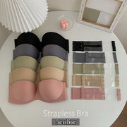 ストラップレスブラ チューブトップブラ レディース 女性用下着 ブラジャー シームレス パッド入り ノンワイヤー 響きにくい 無地 肩紐なし シンプル おしゃれ