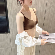 ノンワイヤーブラ フルカップブラ レディース インナー 女性 婦人 下着 ブラジャー ハーフトップブラ ホックなし アジャスター付き カラバリ豊富