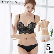 ブラジャー ショーツ ブラショーツ 上下セット レディース 勝負下着 ノンワイヤー 3／4カップ レース シースルー セクシーランジェリー