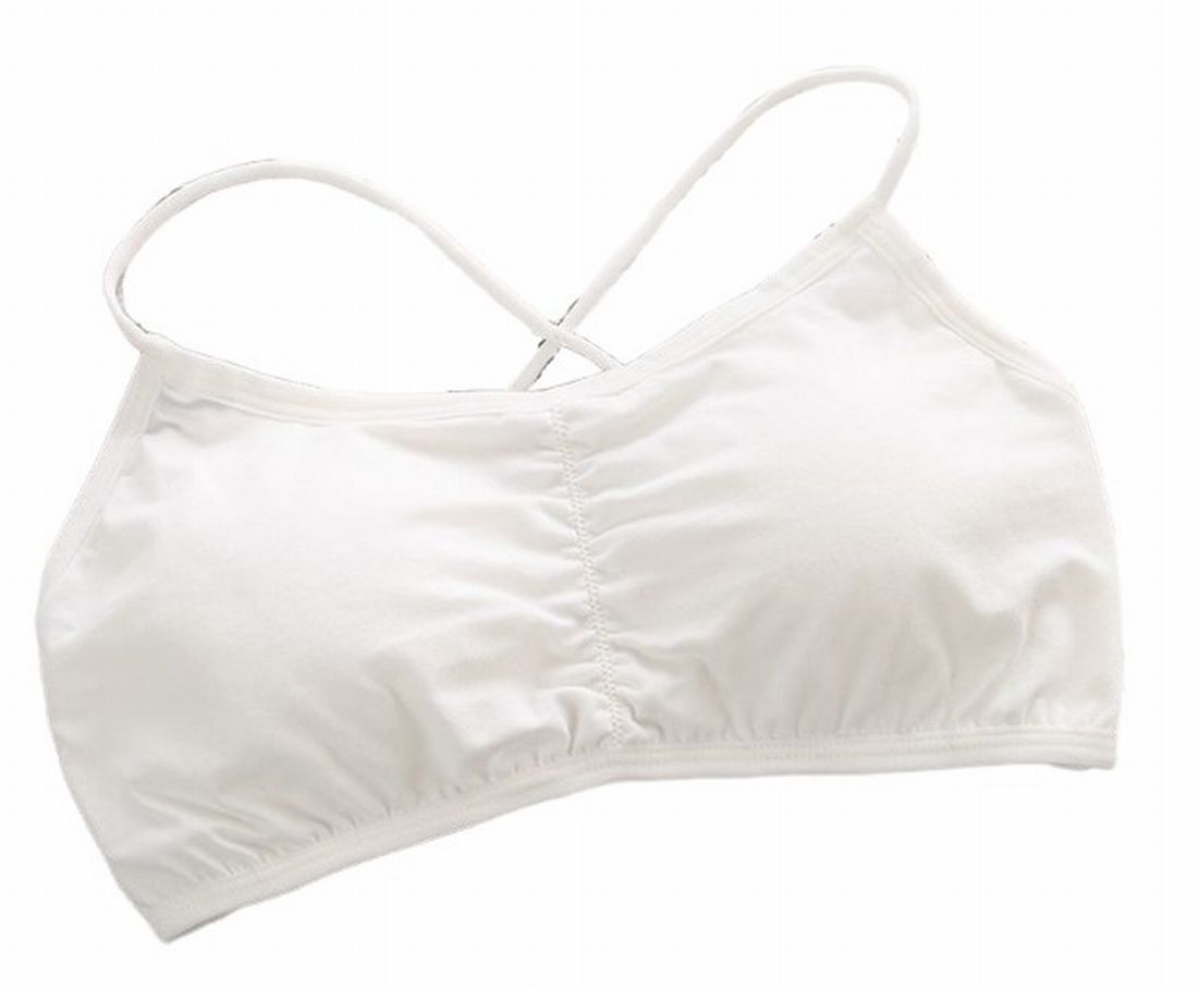 ブラジャー レディース 下着 インナー ノンワイヤー パッド付き パッド取り外し可能 無地 バッククロス ヨガブラ スポーツブラ ワイヤレス ギャザー