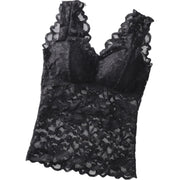 ブラトップ インナー タンクトップ レディース 女性 Vネック 下着 肌着 シースルー 透け感 カップ付き 総レース フリル 可愛い タイト すっきり フィット感 蒸れにくい 涼しい 夏 大きいサイズ M XL 3XL