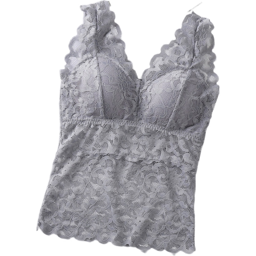ブラトップ インナー タンクトップ レディース 女性 Vネック グレー バリエーション画像