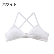 三角ブラ スポーツブラ ブラトップ レディース 女性用 インナー 下着 肌着 パッドなし 薄い バッククロス リブ 無地 単色 自宅 リラックス ヨガ フィットネス スポーツ