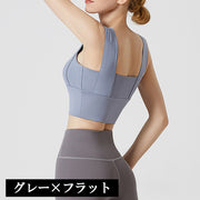 ブラジャー スポーツブラ ヨガブラ 女性下着 インナー ノンワイヤー ホックなし パッド付 アウター ストレッチ 幅広ストラップ ダブルストラップ バッククロス 大きいサイズ有 ナイトブラ ランニング ジム フィットネス 部活 運動 ダンス 体操 おしゃれ かわいい 婦人用