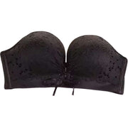 ブラジャー 3/4カップ レディース 女性用 婦人用 下着 ノンワイヤー ストラップレス リボン 花柄 フラワー レース ストラップ取り外し可能 ブラック ピンク ベージュ 単色 かわいい おしゃれ