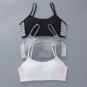 ブラジャー ブラトップ ジュニア キッズ 女の子 インナー 下着 カップ付き カップ入り キャミソール風 サイドボーダー ブラック ホワイト ピンク シンプル カジュアル スポーティ かわいい キュート