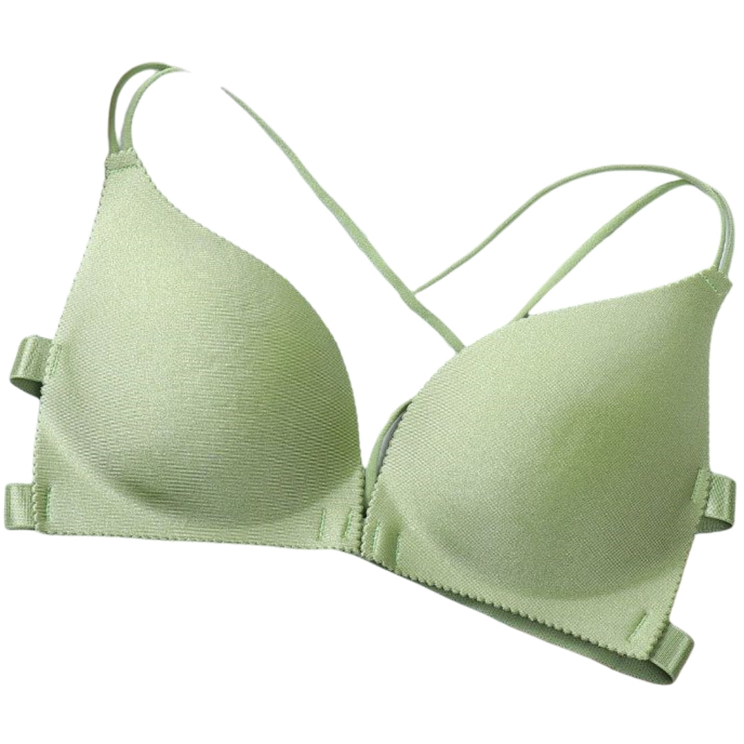 ノンワイヤーブラ ブラジャー レディース インナー フロントホック 女性下着 グリーン バリエーション画像