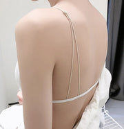 三角ブラ ブラジャー 単品 ブラ レディース 女性 インナー 下着 ノンワイヤーブラ フロントホック カップ付き 前フック ランジェリー シンプル セクシー 単色 紐 おしゃれ かわいい 薄手 普段着 お出かけ 白 黒 ワイン 茶