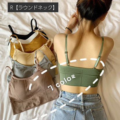 ブラトップ キャミ パッド付 ノンワイヤーブラ ブラジャー ハーフトップブラ 商品画像5