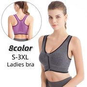スポーツブラ フロントファスナー スポブラ レディース 女性 ブラジャー 単品 ノンワイヤー インナー 下着 通気性 脇高 ジョギング ヨガ ワークアウト 運動 無地 シンプル アンダーウエア 大きいサイズ