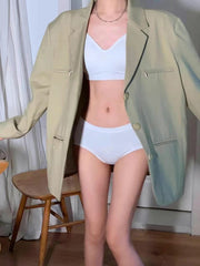 ブラ＆ショーツ ブラジャー ショーツ 上下セット 2点セット フルカップ ノンワイヤー カップ付き インナー 下着 レディース 女性 リブ シンプル ベーシック