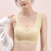ノンワイヤーブラ ハーフトップブラ レディース 女性 インナー 下着 ブラジャー パッド付き カップ入り 幅広ストラップ 脇高 シンプル 無地 大きいサイズあり リラックス お洒落 婦人下着