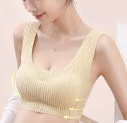 ノンワイヤーブラ ハーフトップブラ レディース 女性 インナー 下着 ブラジャー パッド付き カップ入り 幅広ストラップ 脇高 シンプル 無地 大きいサイズあり リラックス お洒落 婦人下着