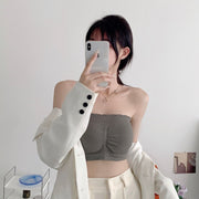 ストラップレスブラ チューブトップブラ ベアトップブラ フルカップブラ ブラジャー ブラトップ レディース 女性 インナー 下着 ノンワイヤー ノンストラップ 無地 ホワイト ブラック ピンク シンプル かわいい キュート カジュアル