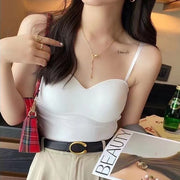 ブラトップ カップ付きキャミソール レディース 女性 インナー 下着 トップス ノースリーブ 無地 ブラック ホワイト グレー シンプル セクシー 涼しげ 夏 春