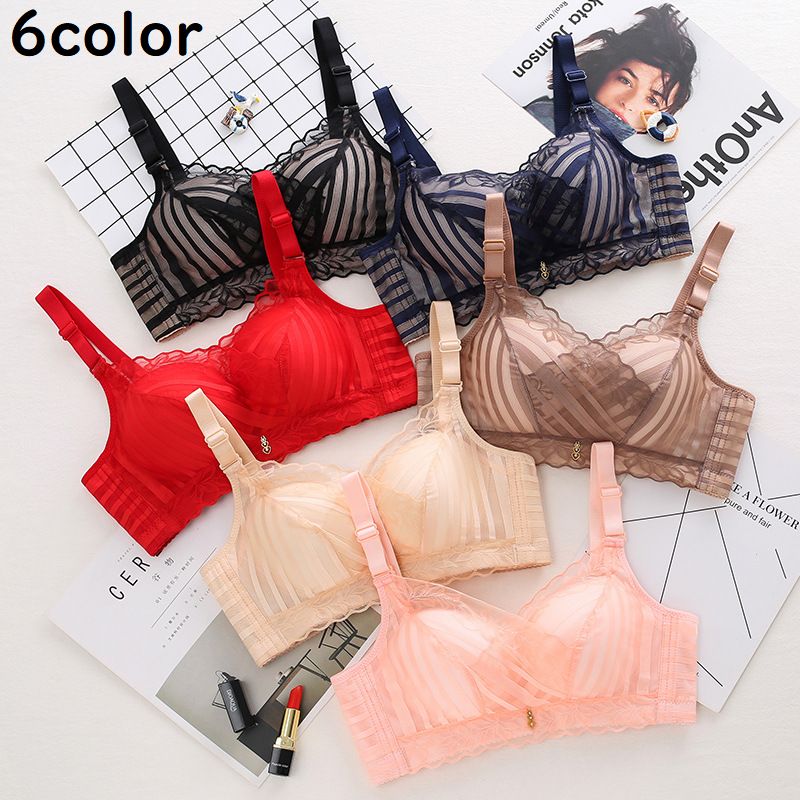 ブラジャー レディース 下着 インナー ノンワイヤー フルカップ レース シースルー 透け感 脇高 補正 セクシー