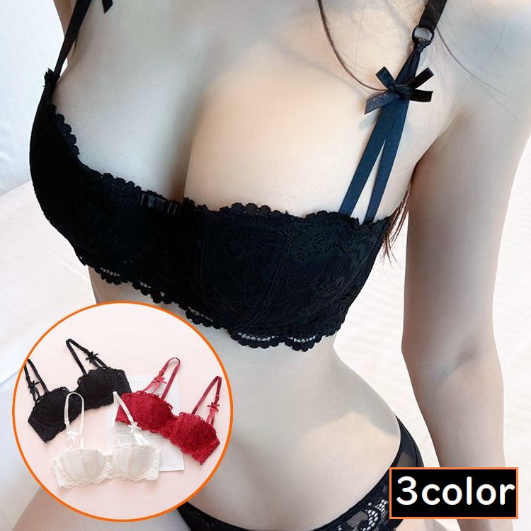 ブラジャー レディース 花柄 総レース ノンワイヤー 1／2カップ 商品画像