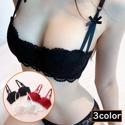 ブラジャー レディース 花柄 総レース ノンワイヤー 1／2カップ 商品画像