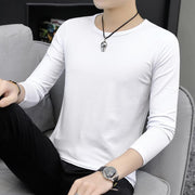インナーシャツ メンズ 男性 大きいサイズあり トップス インナー 長袖 ラウンドネック ロングTシャツ 無地 シンプル カジュアル ソリッドカラー スポーツ 普段使い 紳士用