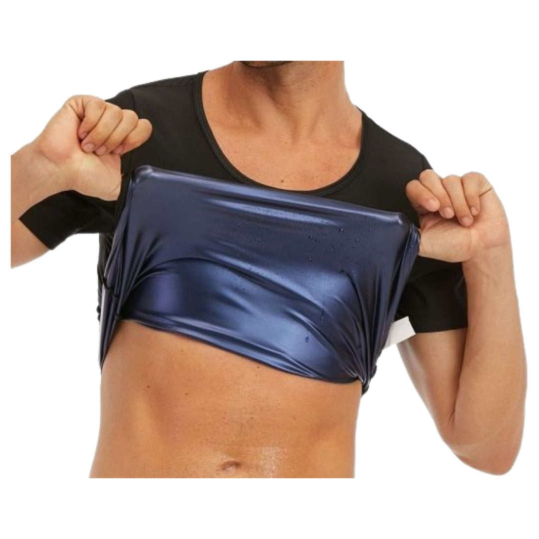 サウナスーツ Tシャツ メンズ 男性 トップス インナー 発熱 ラウンドネック 丸首 スポーツウェア ダイエット スポーツ 減量 お腹痩せ トレーニング 引き締め 筋トレ ジム ランニング 大きいサイズ 紳士