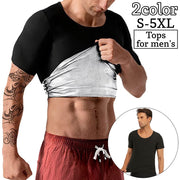 サウナスーツ Tシャツ メンズ 男性 トップス インナー 発熱 ラウンドネック 丸首 スポーツウェア ダイエット スポーツ 減量 お腹痩せ トレーニング 引き締め 筋トレ ジム ランニング 大きいサイズ 紳士