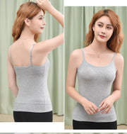 ブラトップ キャミソール レディース 女性 インナー 大きいサイズ トップス パッド付き カップ付き 下着 肌着 伸縮性 長さ調節可 Uネック 無地 単色 ベーシック 定番 シンプル ヘビロテ 着回し おしゃれ カジュアル お出かけ 通勤 部屋着 白 灰 黒 ピンク ベージュ