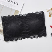 ストラップレスブラ チューブブラ パッド入り チューブトップ レディース インナー スカラップ 刺繍レース 3段ホック 女性用 下着 アンダーウエア ブラック ホワイト ベージュ