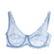 ブラジャー 単品 3/4カップブラ レディース 3段2列ホック インナー 女性下着 レース シースルー 透け感 ミニリボン付き 可愛い おしゃれ セクシー 婦人下着
