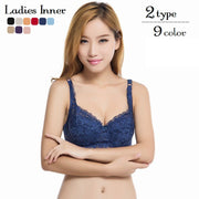 ブラジャー 単品 3/4カップブラ レディース 3段2列ホック インナー 女性下着 レース シースルー 透け感 ミニリボン付き 可愛い おしゃれ セクシー 婦人下着