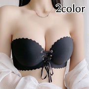ストラップレスブラ ブラジャー 単品 無地 レディース インナー レース 編み上げ ずれにくい エレガント 上品 セクシー 綺麗 可愛い おしゃれ 女子力アップ 婦人用 女性用 黒 肌色