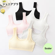 ジュニアブラ ハーフトップ ノンワイヤーブラ ジュニア ブラジャー インナー ホワイト ピンク 無地 シンプル 可愛い スポーツ 部活 おしゃれ