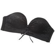 レースアップブラ 3WAY ストラップレス ブラジャー 単品 レディース インナー ストラップ取り外し可 下厚パッド 編み上げ ずれにくい 刺しゅうレース 女性用 下着 ピンク ブラック ベージュ 肩紐なし 落ちない ずれにくい